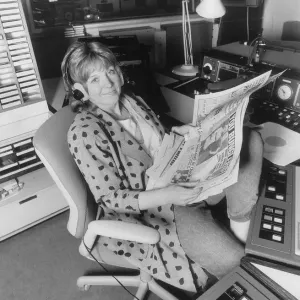 Anne Robinson TV Presenter May1987, in the Radio 2 Studio where she is DJ for a week Anne Robinson TV Presenter May1987, in the Radio 2 Studio where she is DJ for a week