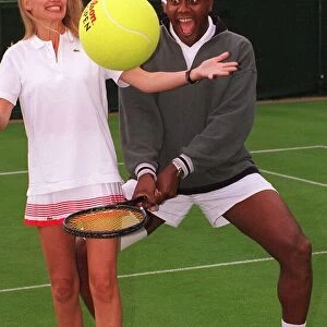 Anneka Rice and Ainsley Harriett at Queens Club July 1998 for the Celebrity