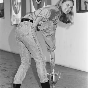 Black and white print of Anneka Rice