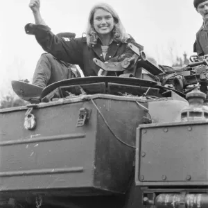 Anneka Rice in Print, Driving a Chieftain Tank