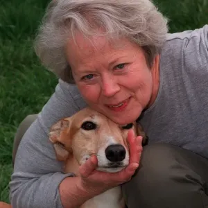 Annette Crosbie Actress April 98 With one ofher greyhound dogs A©Mirrorpix Annette Crosbie Actress April 98 With one ofher greyhound dogs A©Mirrorpix