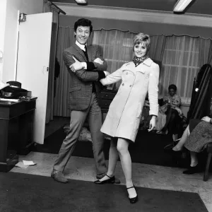 The announcement of the engagement of dancer and choreographer Lionel Blair to model The announcement of the engagement of dancer and choreographer Lionel Blair to model