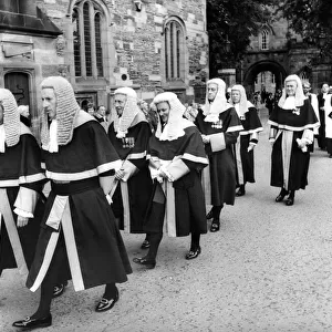 The annual parade of judges on their way to Durham Cathedral for the service of Matins
