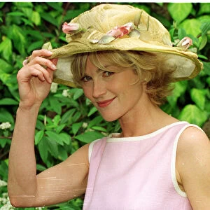 Anthea Turner at Royal Ascot- June 1998 TV Presenter wearing Dale Issac designed