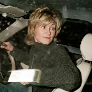 Anthea Turner TV Presenter in her car, seen for the first time after splitting from her
