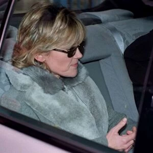 Anthea Turner TV Presenter January 1999 Sitting in the back of a car being driven