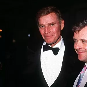 Anthony Hopkins actor with Charlton Heston at the Caine Mutiny premiere party Dbase MSi