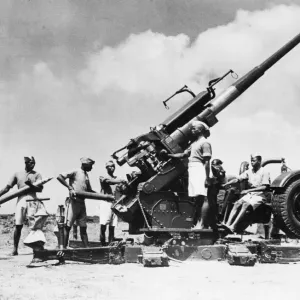 Anti-aircraft battery of the Royal West African Frontier Force. (Picture) A. A Anti-aircraft battery of the Royal West African Frontier Force. (Picture) A. A