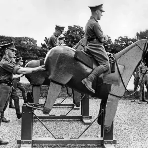 British Army Recruit Horse Riding Training Print 1949