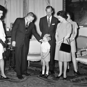 Apollo Astronaut Meets the Queen Print, 1969 Apollo Astronaut Meets the Queen Print, 1969