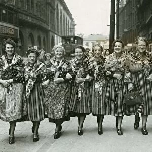 Arbroath Fishwives June 1954 Wearing traditional dress in Hope Street Glasgow