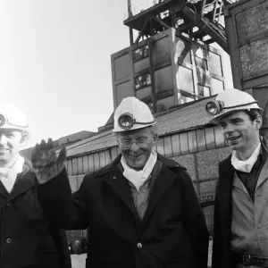 The Archbishop of Canterbury Donald Coggan visits Betteshanger Colliery, Kent
