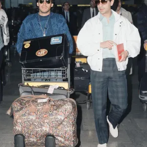 Diego Maradona Meets Osvaldo Ardiles at London Heathrow Print Diego Maradona Meets Osvaldo Ardiles at London Heathrow Print