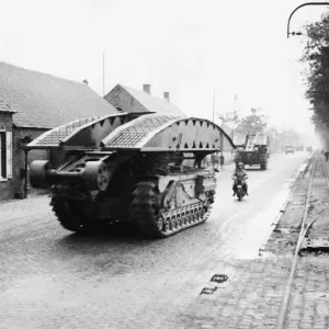 An armoured vehicle-launched bridge is a combat support vehicle An armoured vehicle-launched bridge is a combat support vehicle