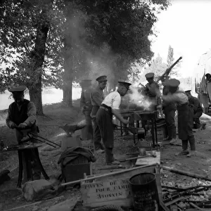 Army Service Corps working in France Working Forge Oct 1914 during World War One