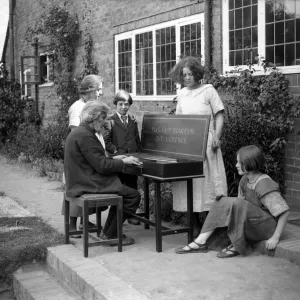 Arnold Dolmetsch Family Playing Harpsichord Print 1924 Arnold Dolmetsch Family Playing Harpsichord Print 1924