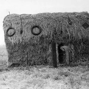 An ARP shelter in a haystack. 23rd October 1939