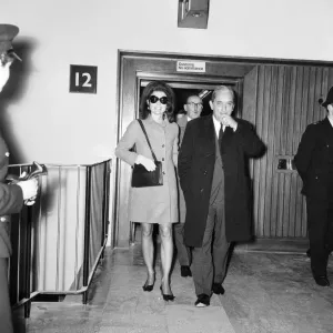 Arrival of Greek shipping tycoon Aristotle Onassis and his wife Jacqueline Onassis Arrival of Greek shipping tycoon Aristotle Onassis and his wife Jacqueline Onassis