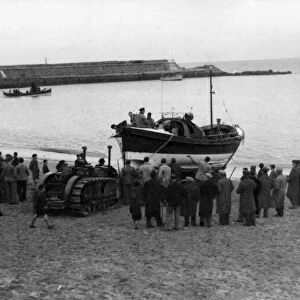 The arrival of the new motor lifeboat at New Quay, Cardiganshire