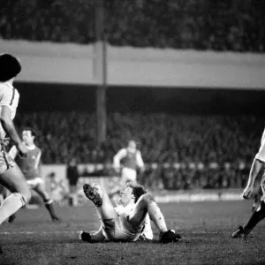Arsenal 0 v. Leeds United 1. Division 1 football. January 1980 LF01-01-029