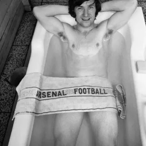 Arsenal's George Armstrong in the bath at Highbury Print 1971