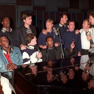 Arsenal team in recording studio, 1989 Tony Adams, Gary Lewin, Lee Dixon