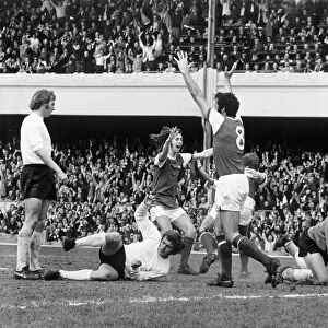 Arsenal v. Stoke. 2nd May 1971. Eddie Kelly scores and Arsenal players celebrate