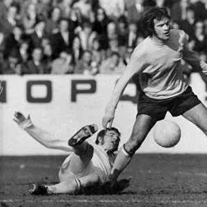 "Arsenal v. Stoke. Arsenals hero Peter Storey is tacked by Stoke defender