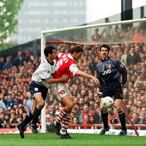 Arsenal v. Tottenham Hotspur. 29th April 1995. David Seaman watches Tony