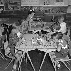 Art class at Richmond Road Infants School July 1959