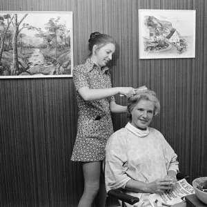Art on display at Hairdressing Salon, Middlesbrough, Circa 1973 Art on display at Hairdressing Salon, Middlesbrough, Circa 1973