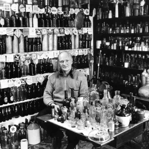 Arthur Rowland at his bottle business which is popular with collectors Arthur Rowland at his bottle business which is popular with collectors