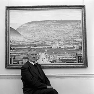 Artist L. S. Lowry at his one man exhibition in Salford. October 1961