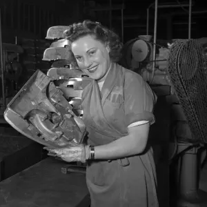 1953 Print of a Hoover Factory Assembler at Work 1953 Print of a Hoover Factory Assembler at Work