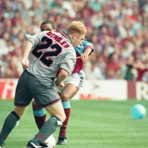 Aston Villa 3 -1 Manchester United Premiership match held at Villa Park. Paul Scholes