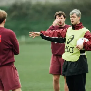Aston Villa football team training with their new manager, Brian Little Aston Villa football team training with their new manager, Brian Little