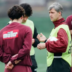 Aston Villa football team training with their new manager, Brian Little Aston Villa football team training with their new manager, Brian Little