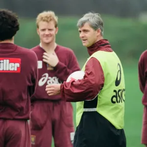 Aston Villa football team training with their new manager, Brian Little Aston Villa football team training with their new manager, Brian Little