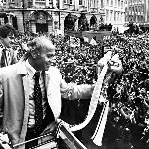 Aston Villa Manager Ron Saunders with the League Championship Trophy