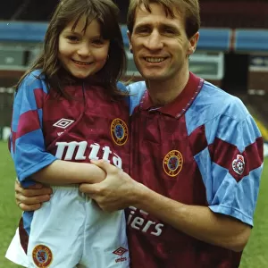 Aston Villa star Gordon Cowans with his daughter Jenna aged 6 who will be presenting HRH