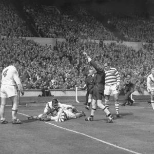 Aston of Wigan gets the ball just over the line but referee Davies blows up for a penalty Aston of Wigan gets the ball just over the line but referee Davies blows up for a penalty