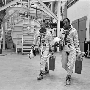 Astronauts Edwin Eugene Buzz Aldrin (Left) and Theodore Cordy Ted Freeman (Right Astronauts Edwin Eugene Buzz Aldrin (Left) and Theodore Cordy Ted Freeman (Right