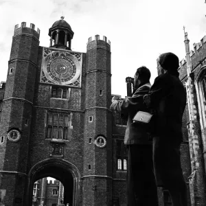 Hampton Court Palace Astronomical Clock Print 1952 Hampton Court Palace Astronomical Clock Print 1952