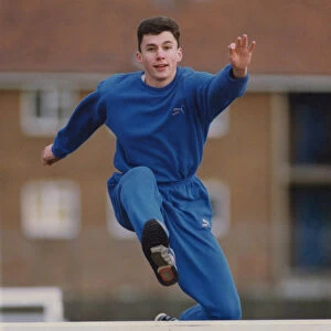 Athlete Jonathan Edwards Jonathan Edwards during a training session 1 January 1992