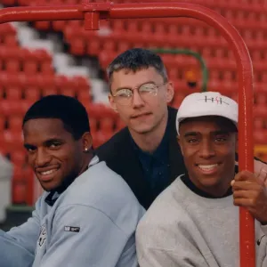 Athlete Jonathan Edwards L to r, Ato Boldon Athlete Jonathan Edwards L to r, Ato Boldon