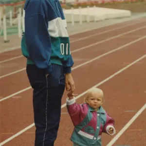 Steve Cram with Daughter Josie Print, Gateshead 1990