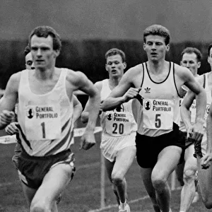 Athlete Steve Cram Steve Cram leads the way in a mid-race at Durham 30