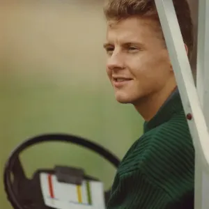 Athlete Steve Cram Steve Cram pictured relaxing in a golf buggy 15 October Athlete Steve Cram Steve Cram pictured relaxing in a golf buggy 15 October