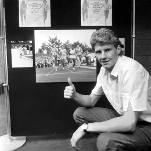 Athlete Steve Cram Steve Cram promotes the Internation Athletics Track Athlete Steve Cram Steve Cram promotes the Internation Athletics Track