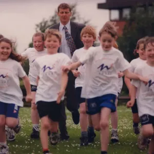 Athlete Steve Cram Steve Cram trains with pupils from Allendale County Athlete Steve Cram Steve Cram trains with pupils from Allendale County